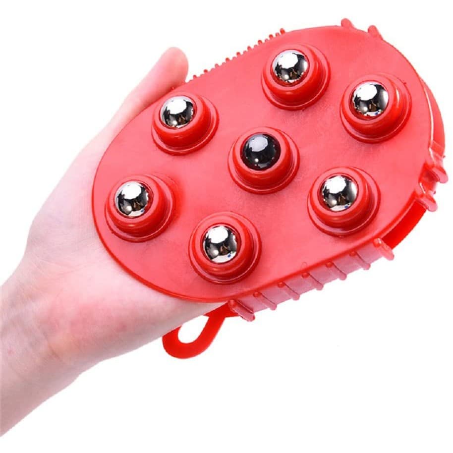 Luva Massageadora Esferas Relaxa Alivia Dores Tensão Corporal