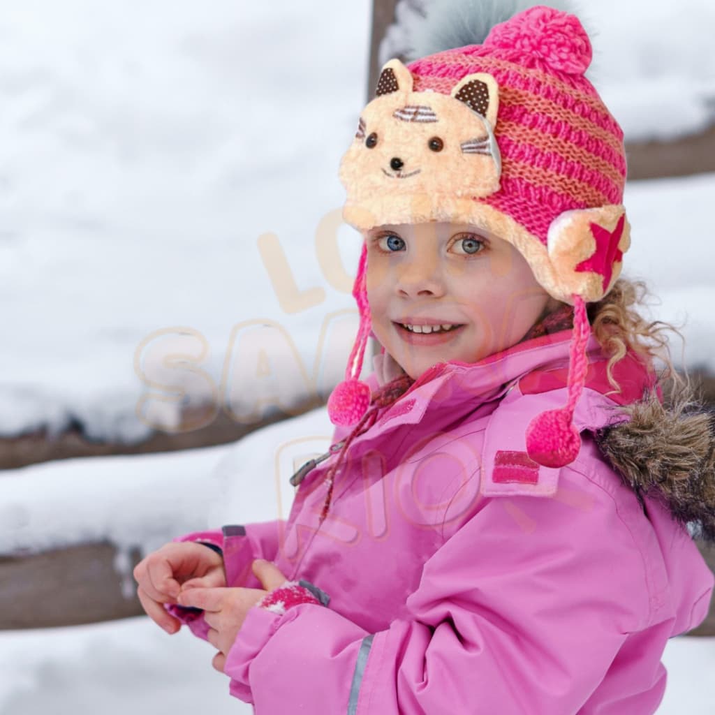 Gorro Touca Infantil com Protetor de Orelha Bichinhos Ref- 0199