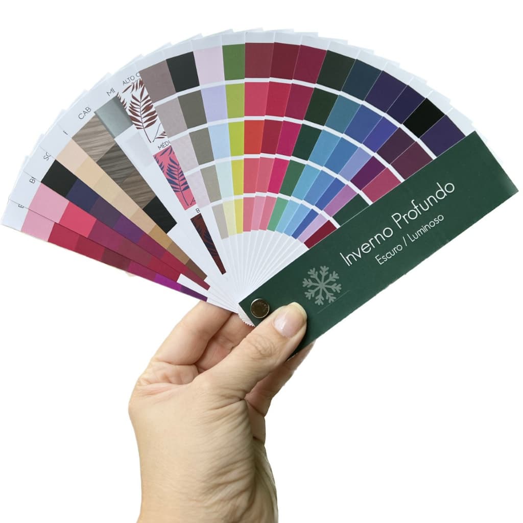 Paleta Cartela de Cores Coloração Pessoal INVERNO PROFUNDO ESCURO LUMINOSO
