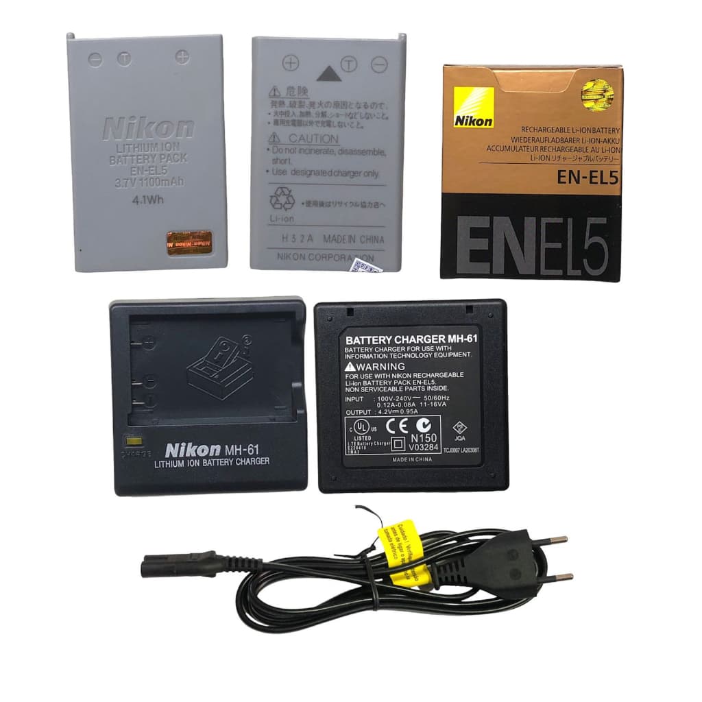 kit Bat-eria Nikon P520 En-el5 +carregador mh-61 com cabo de força