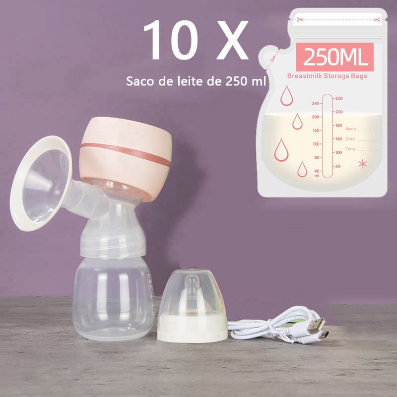 Bomba Tira Leite elétrica e Acessórios Sem Dor alta potência de sucção  integrada silenciosa Massageador Portátil Amamentação