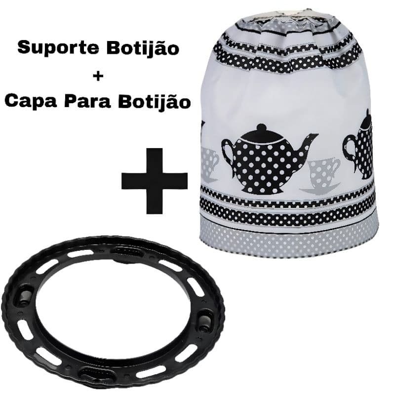 Suporte Para Gás Botijão mais capa para botijão de gas Estampado - Jogo de cozinha