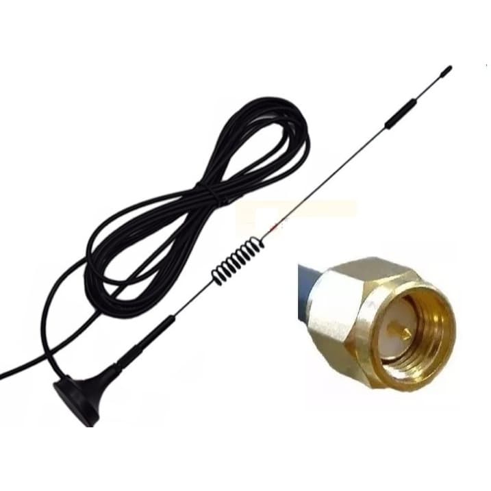 01 Antena Gsm Alarme Tv Gprs Celular Sma 12 Dbi