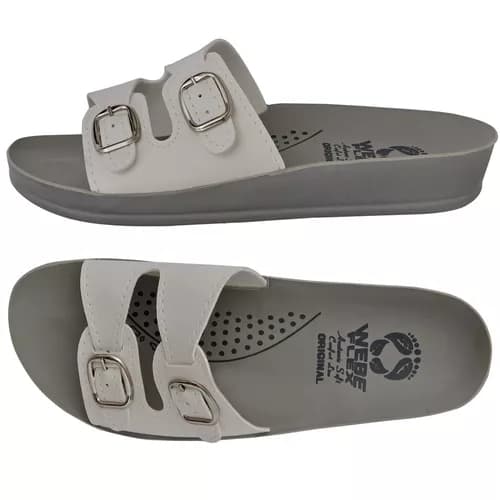 Sandália Feminina Ortopédica Branca Macia Leve Confortável Chinelo Anatômico Esporão Dores