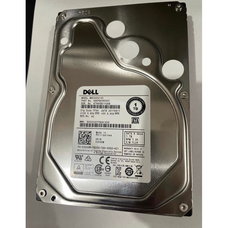 Hd Sata Servidor Dell 1tb 3.5 7.2k Mg03aca100 Dp/n 03c46w