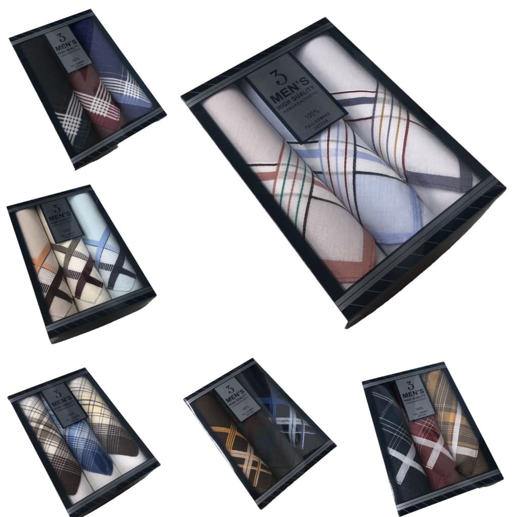 Lenço de bolso tecido de algodão kit com 3 peças de uso masculino