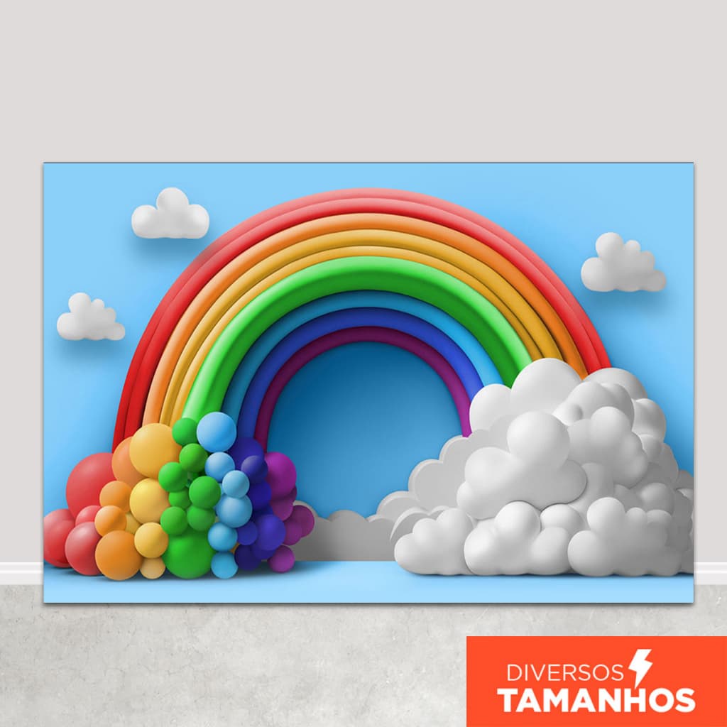 Fundo Fotográfico Arco-Íris Cenário Smash 3D Painel Em Tecido Sublimado para Foto - FFC-849