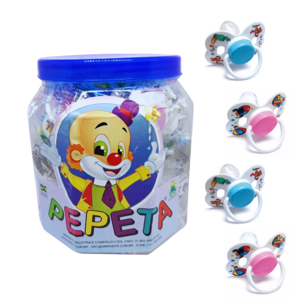 Chupeta bico Redondo + Pote c/25 un 100% Silicone (0303)