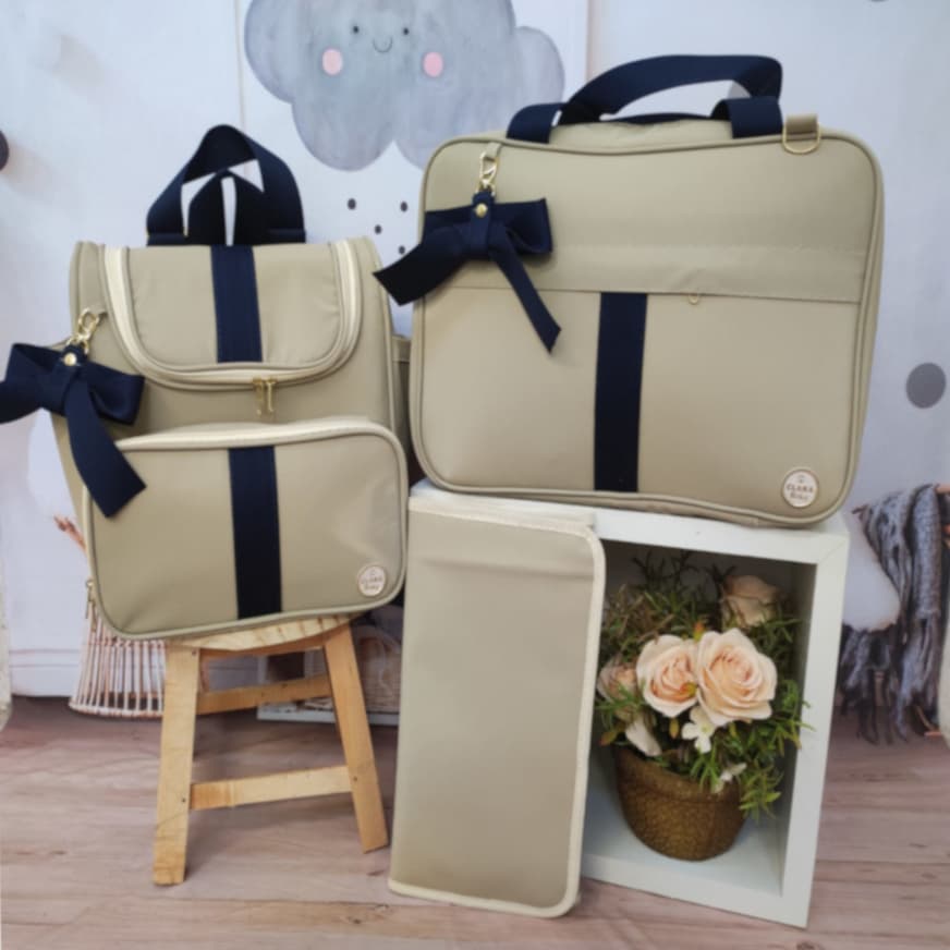kit bolsas maternidade para bebê com mochila térmica e impermeável com trocador