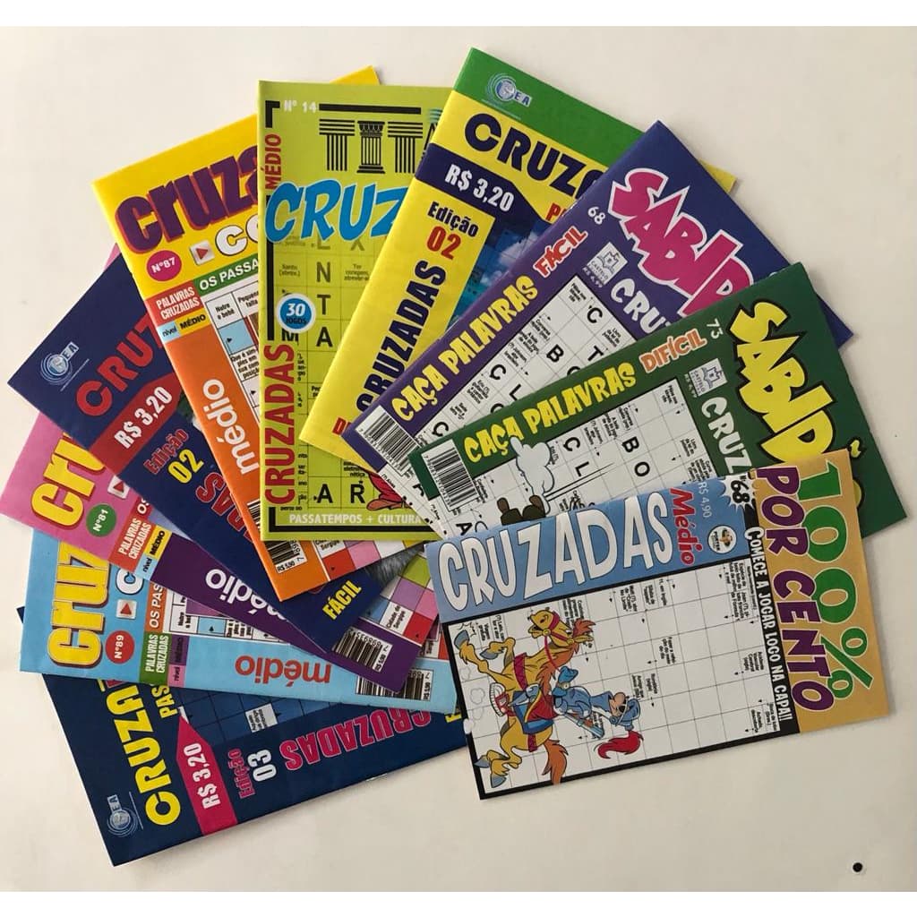 Kit 10 Passatempos Palavras CRUZADAS S/ Repetição