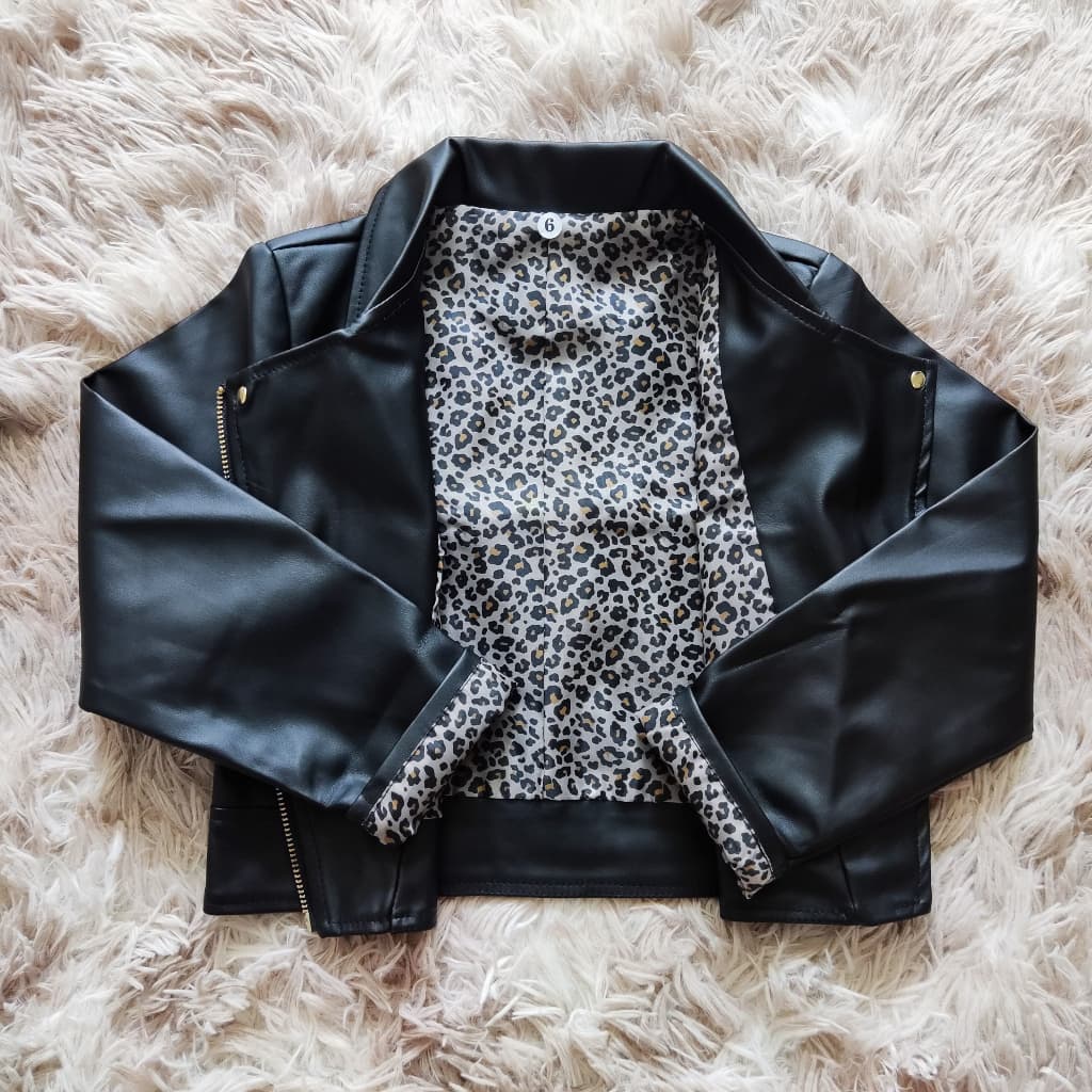 Jaqueta Feminino Infantil Couro Eco Moderna Forrada