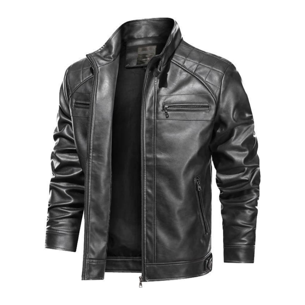 Jaqueta De Couro Masculino Slim Resistente