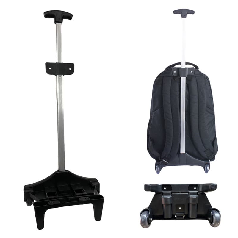 Suporte Carrinho para Mochila de 43 a 48cm com haste alumínio e rodinhas de silicone