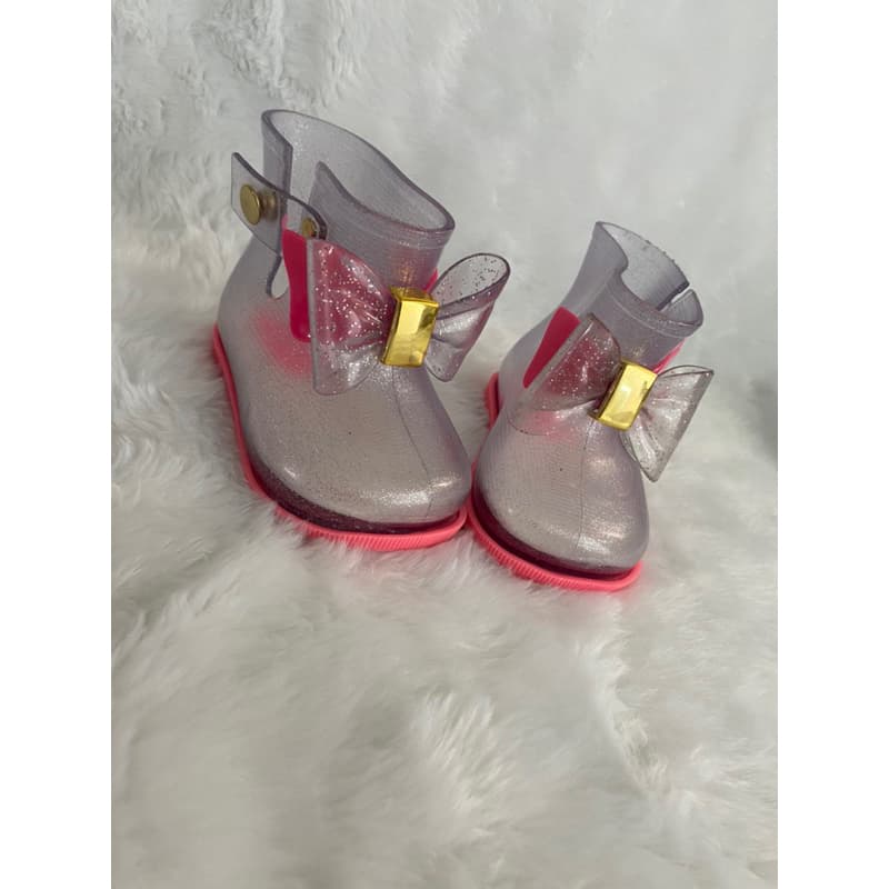 Bota Galocha Botinha Infantil Feminina Bebê Menina Impermeável Com Laço