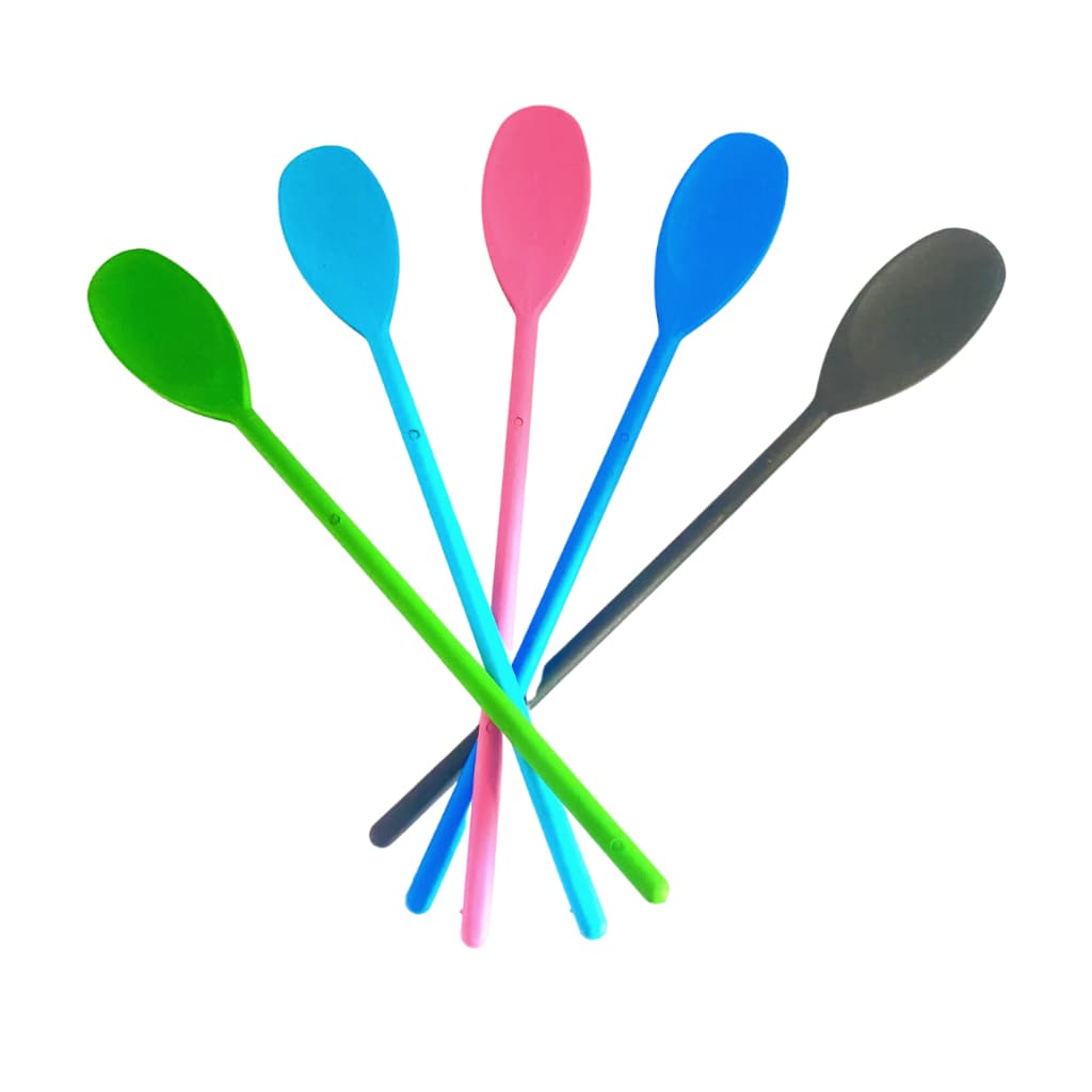 Kit 2 Colheres Bailarina 34 cm Colher Longa Plástica Para Mexer Suco Drinks Bebidas Jarra Bartender
