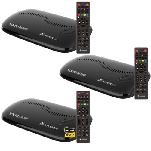 Kit 3 Receptor Digital Vx10 Tv Sat Hd 5g Ku - Vivensis