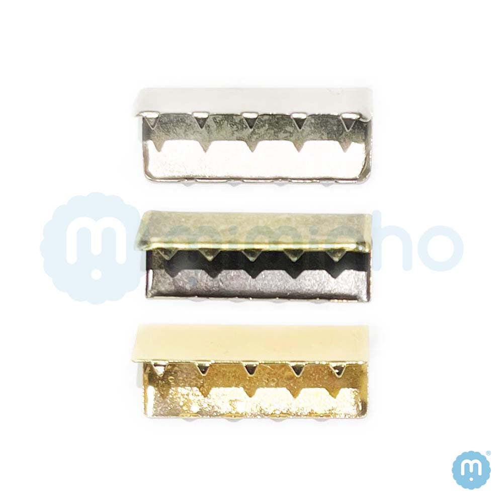 Terminal Garra Para Alça e Zíper 4cm - Metal - PACOTES COM 10 e 20 PÇS - Niquelado, Ouro Velho e Ouro Cataforético