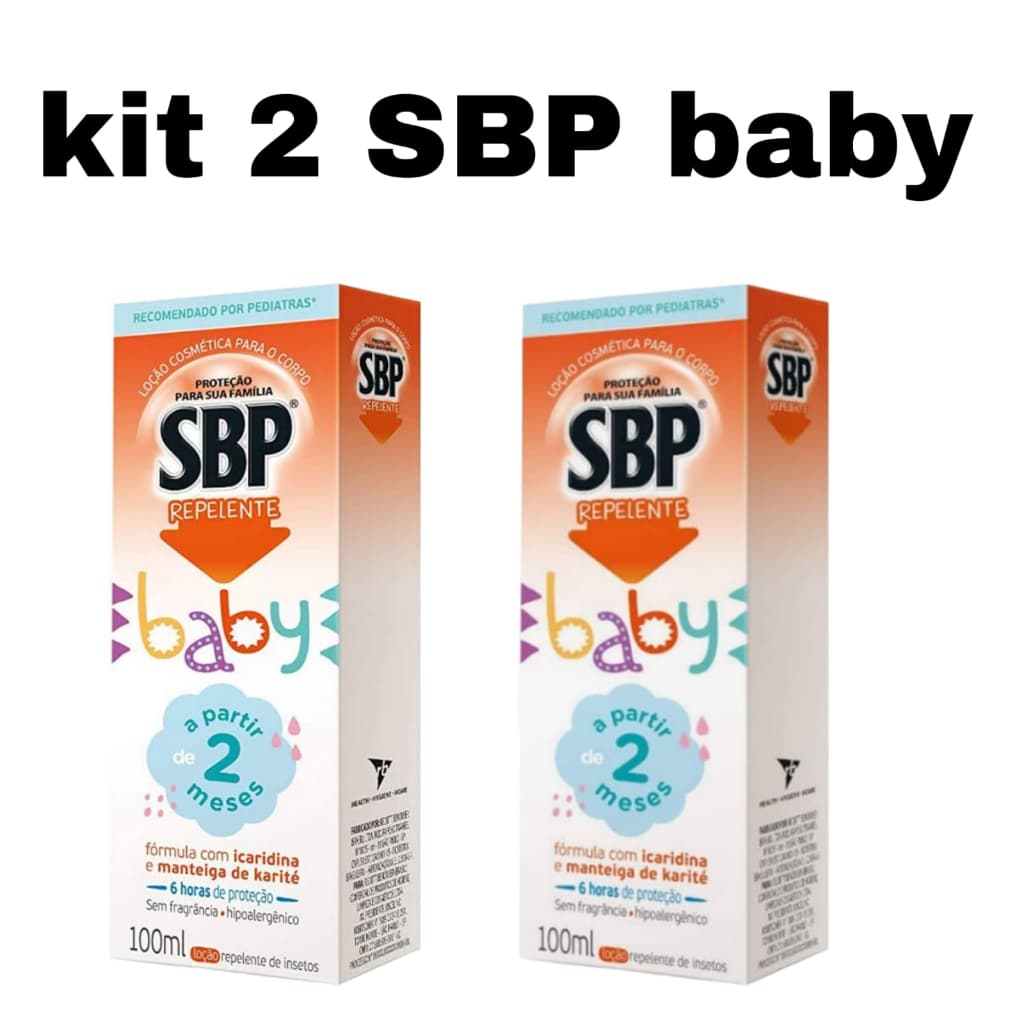 KIT com 2 repelente SBP baby 100ml cada a partir de 2 meses