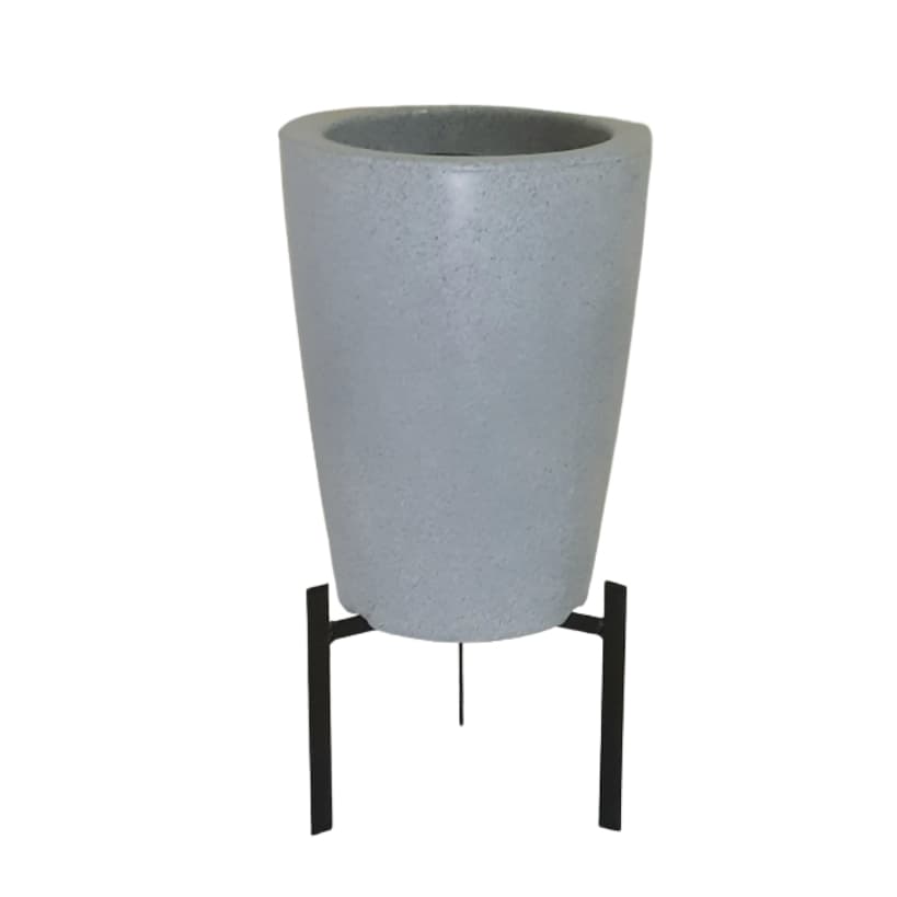Vaso para planta cone liso PP 30x23cm em polietileno com suporte