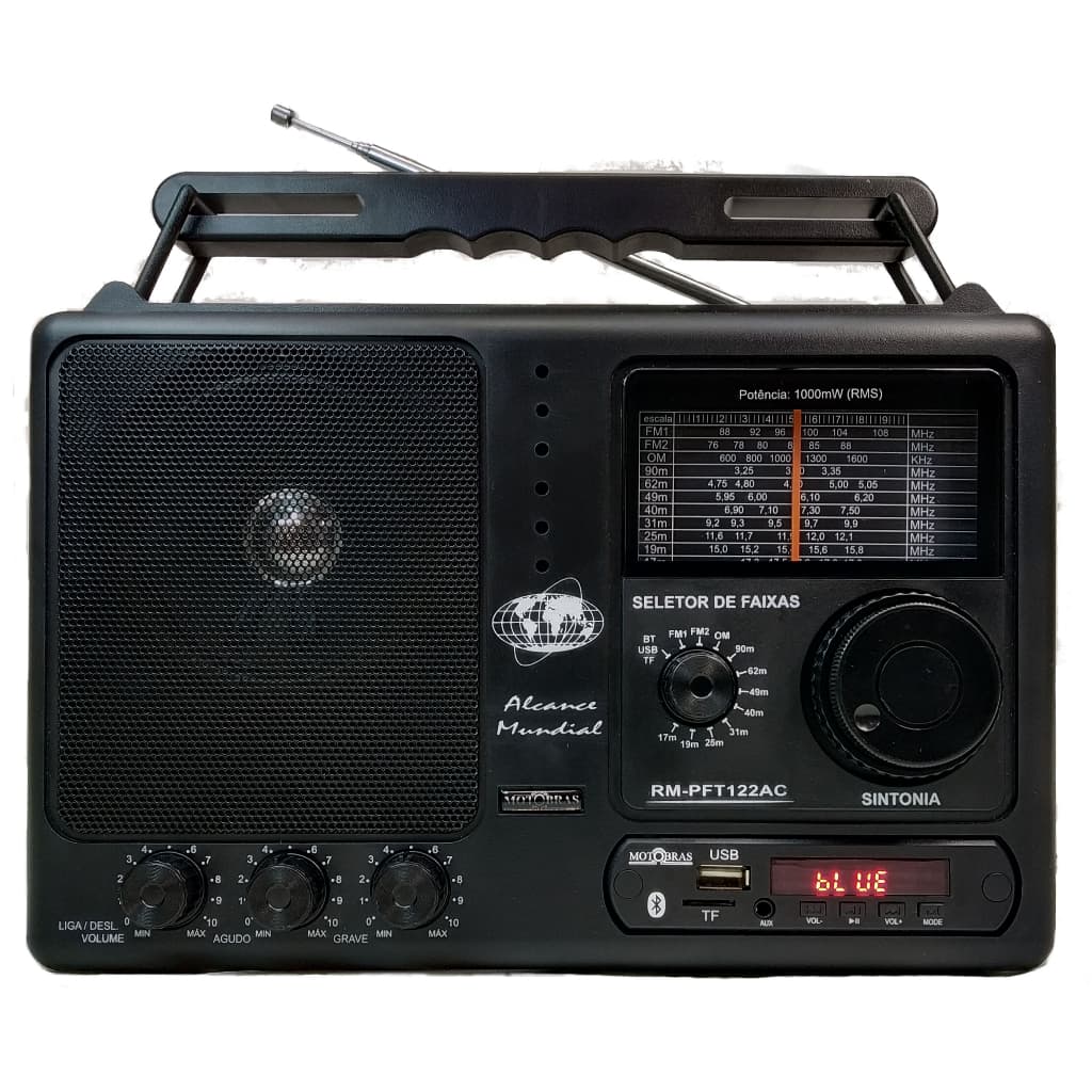 RADIO PORTATIL 12 FAIXAS MOTOBRAS C/BLUETHOOTH
