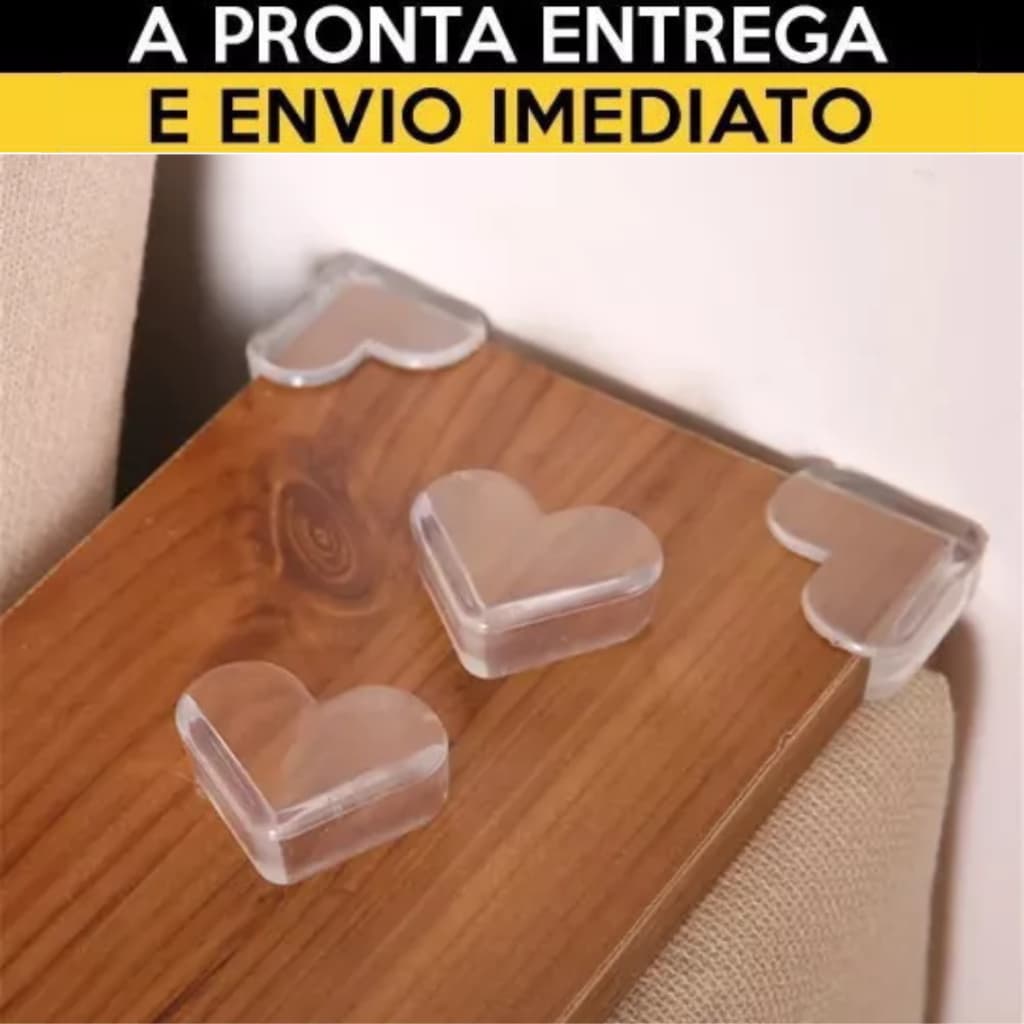 Kit 12 Bordas Mesa e Protetores de Quina Formato Coração 4 Unidades Cheiroso