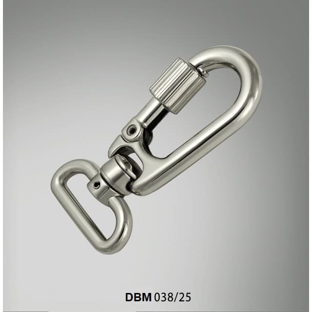 1 Mosquetão Luxo Prata Niquelado 15mm, 20mm ou 25mm Para Bolsas Mochilas Nécessaire e guia para cães