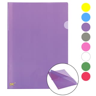KIT 05 Pasta A4 22 x 30 cm de Plástico Colorida com Abertura em L - DAC