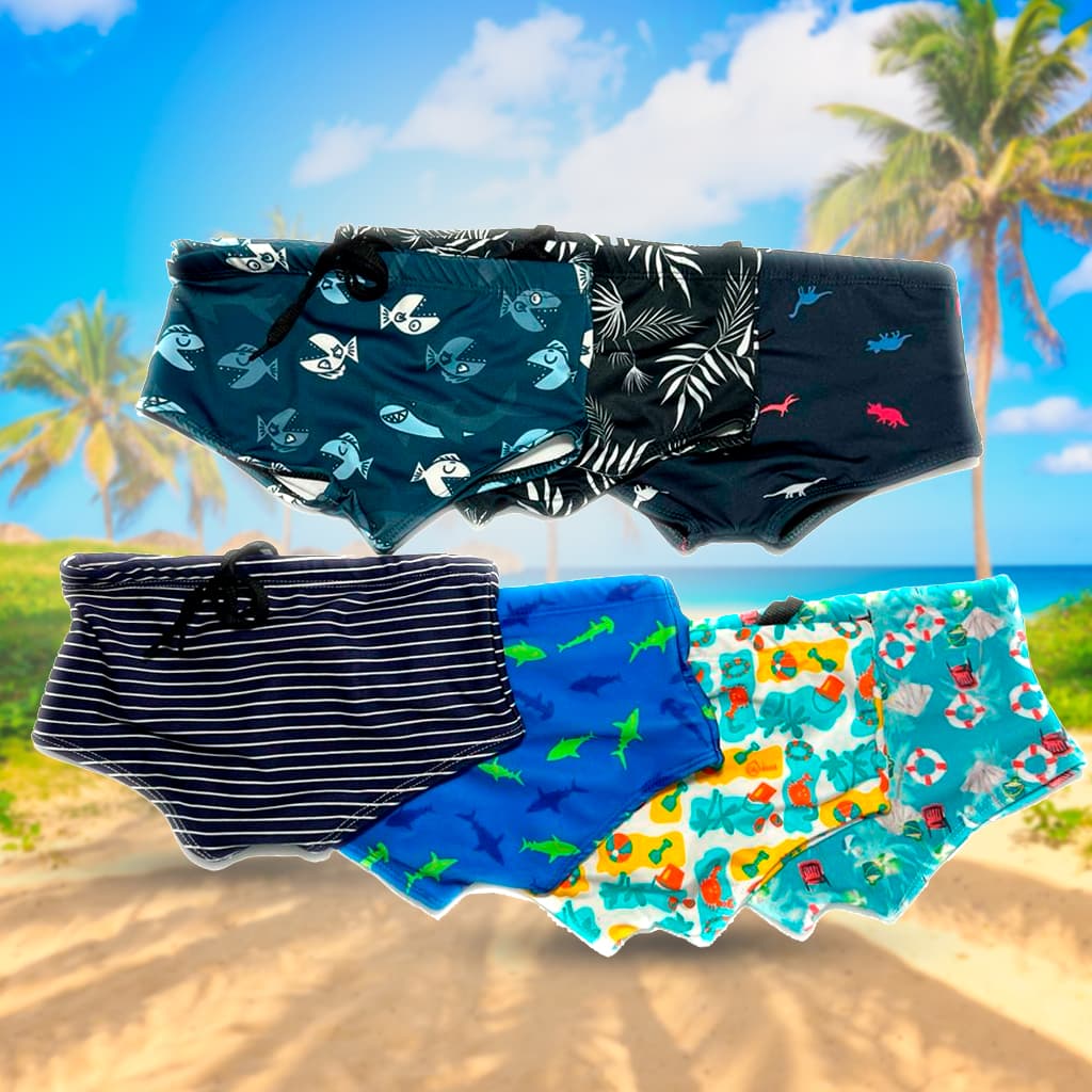 sunga infantil masculina com proteção uv 2 a 12 anos