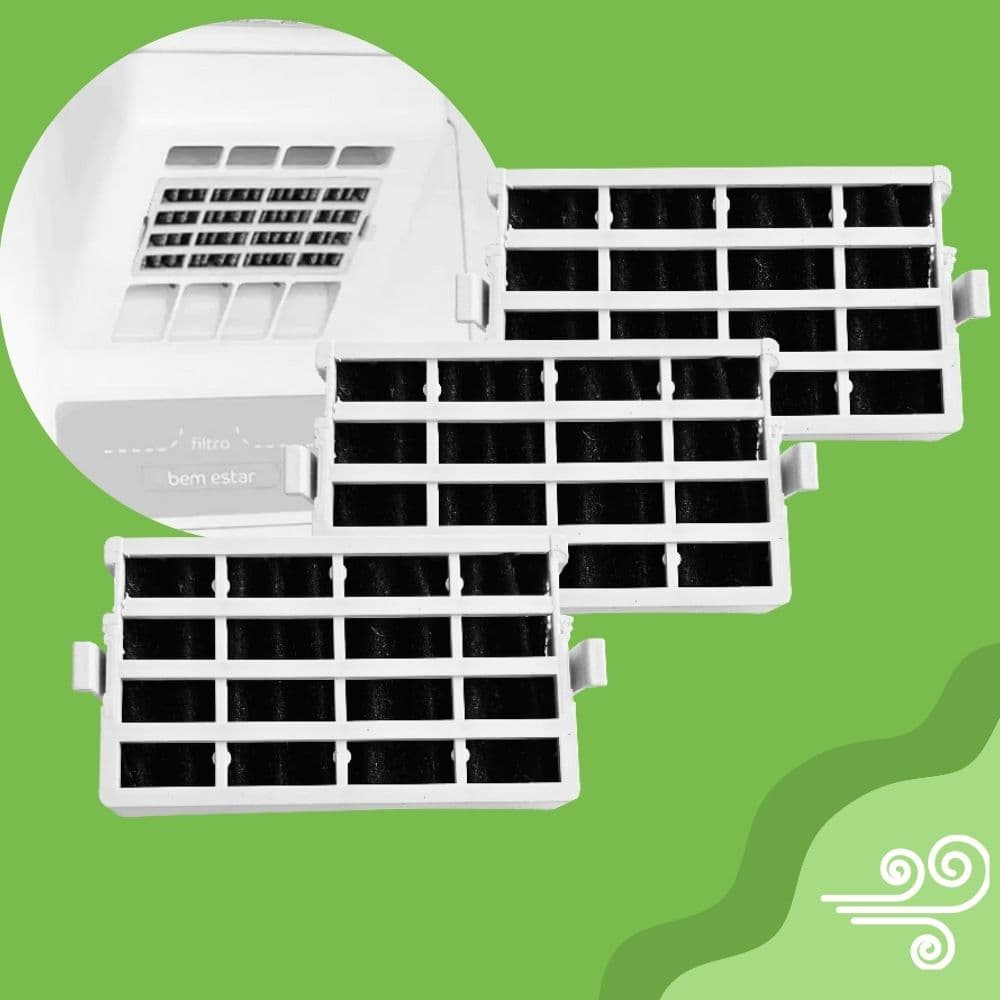 3 Filtro Antiodor  Bem Estar Para Geladeira Consul Similar Crm45 Crm55 Crm56 Branco