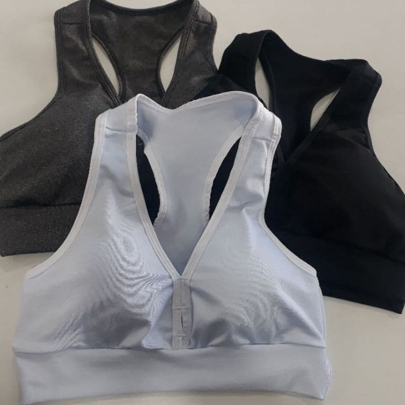 KIT 3 TOP ACADEMIA,MODELO NADADOR, COM BOJO REMOVÍVEL MALHAR TREINAR