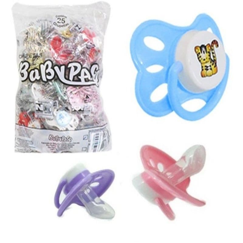 Kit com 10 unidades Chupeta Baby Paco Redonda/Ortodôntica, Bico de Mamadeira Redondo/Orto (número 2, 6+)