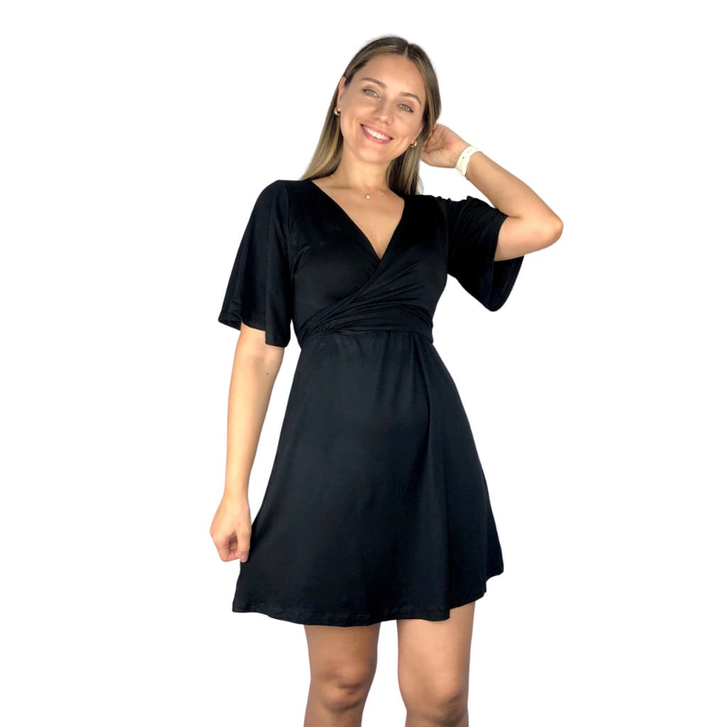 Vestido 4 em 1 Viscolycra Premium Diversas Cores Casual Gestante Grávida Maternidade Amamentação