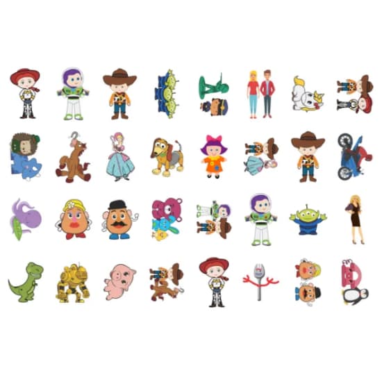 Tatuagem Temporária Infantil Brinquedos cartela com 32 tatuagens certificadas pelo INMETRO