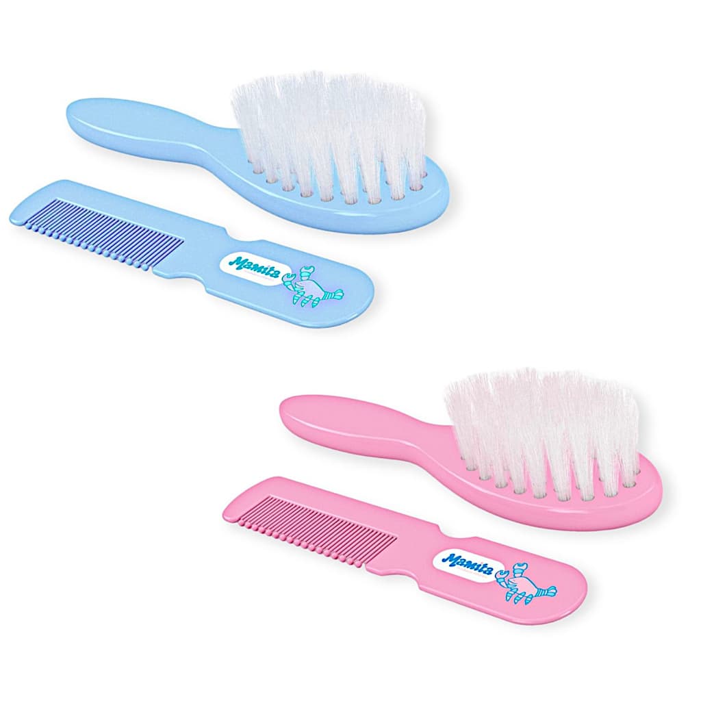 Conjunto Pente e Escova Para Bebê Saquinho Linha Banho Menina Menino Cerdas Macias