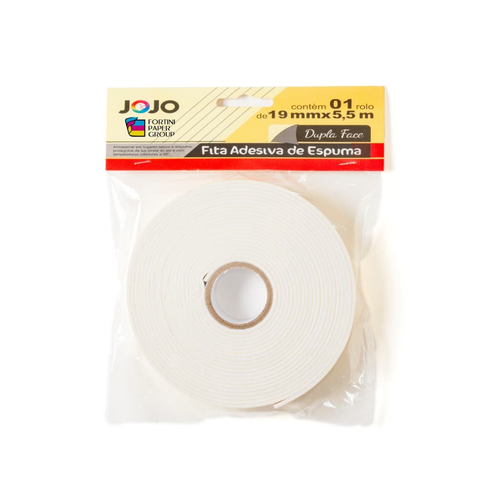 kit com 10 Fita Banana Adesiva de Espuma Dupla Face 19mm x 5,5m Profissional Top Igual Toke e Crie