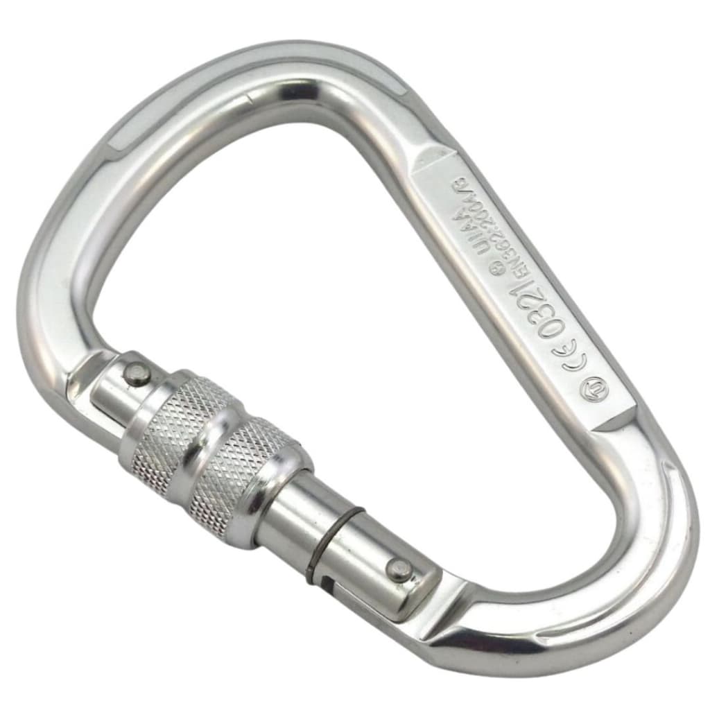 Mosquetão Alumínio D Assimétrico HMS Rosca 24KN CE UIAA NBR USANG