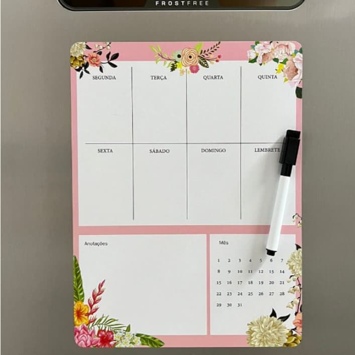 OFERTA Lembrete Organizador Mensal Semanal Planejamento Magnético Ima Geladeira Multiuso Universal