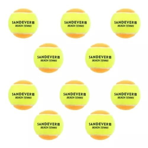 Kit com 10 Bolas Beach Tennis profissional Bolinha Tênis Praia Sandever (original)