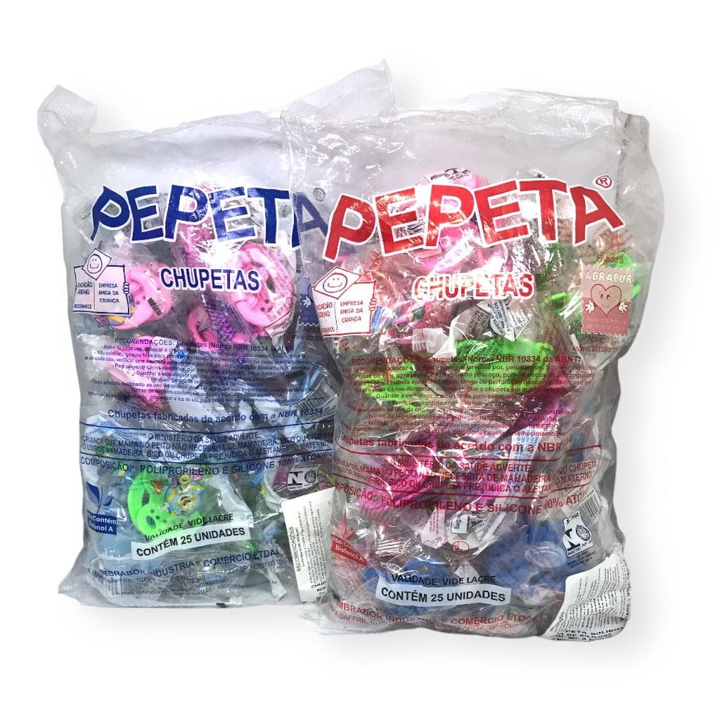 Chupeta bolinha Bico redondo ou Orto pct c/25 unidades (0606)