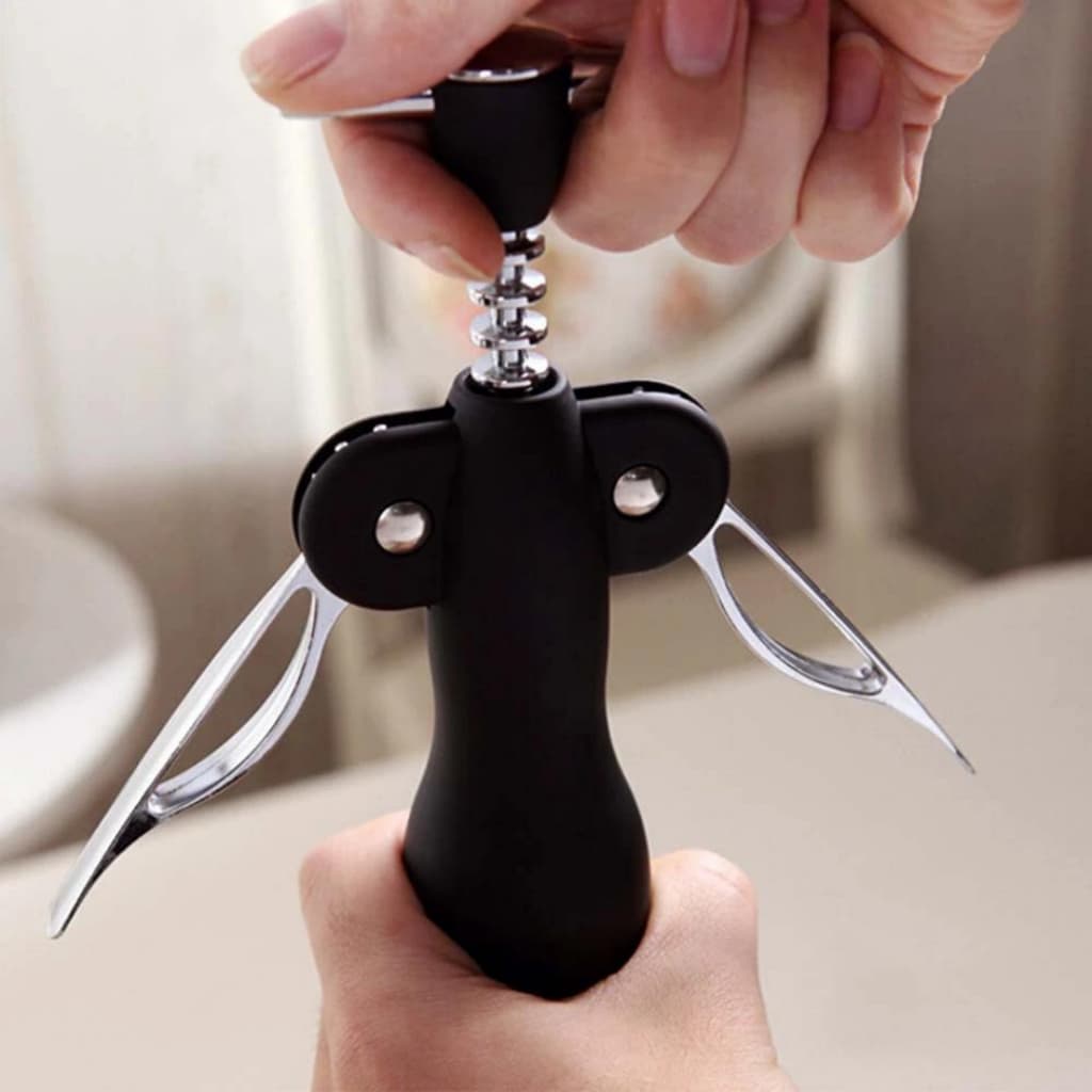 Saca Rolhas Abridor De Vinho Emborrachado Inox Profissional MIMI