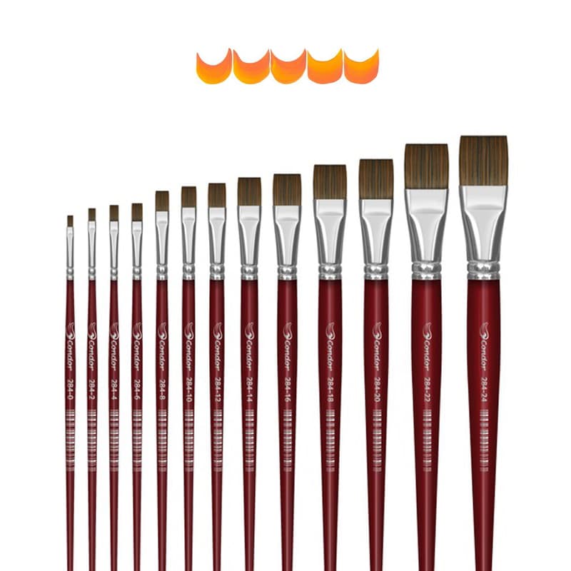 Pincel Chato Pelo Sintético Macio ref. 284 Condor Pintura Artística