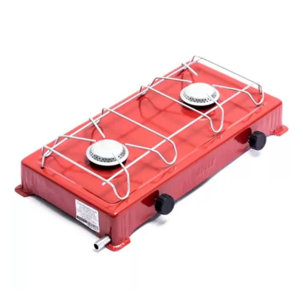 Mini Fogão Portátil Baixa Pressão a GAS Duas Bocas Fogo Forte Gaz Camping JOLLY