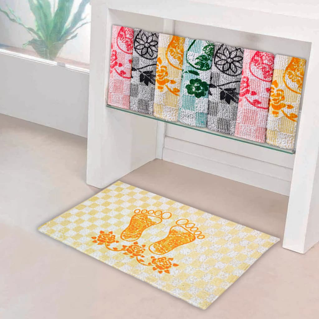 Kit 10 Tapete Para Banheiro Toalha de Piso Atoalhado 10 Unidades Tapete Pezinho Estampado