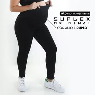 kit 2 Calças Leggings Gestante Gravida Preto Cós Alto Confortável Maternidade Gestação Feminina