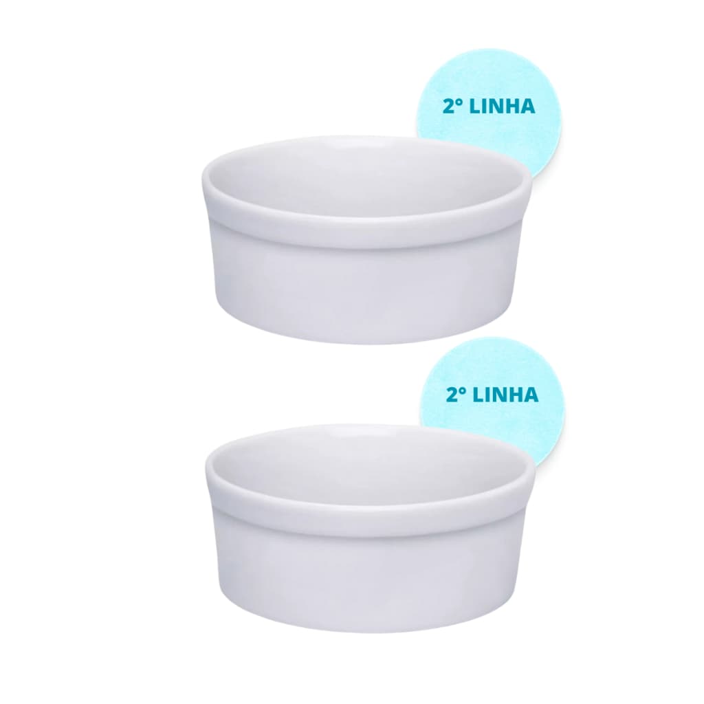 Comedouros Pet Gato Cachorro Tigela Porcelana Branca 600 Ml 330 ML  2° Linha