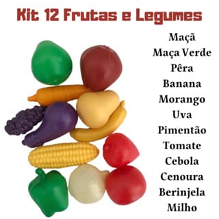 Kit Frutas Frutinhas Legumes De Brinquedo 12 Peças