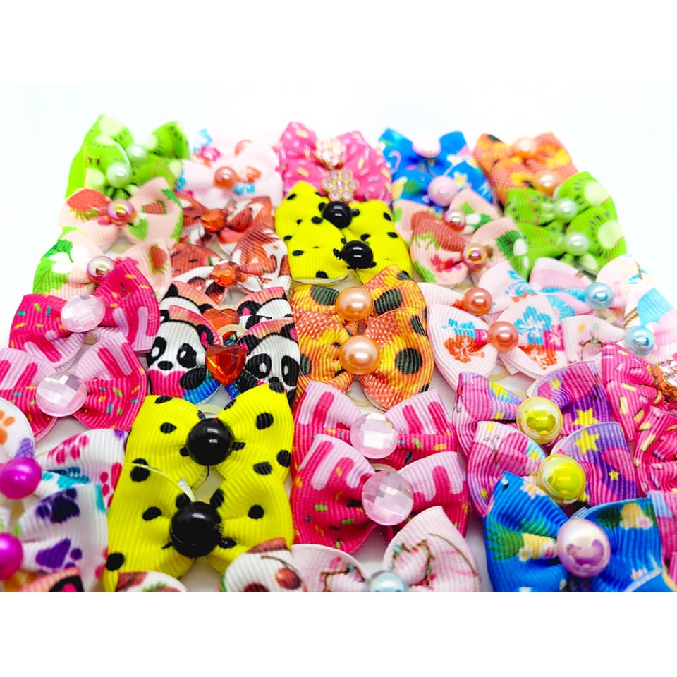 50 Laços Pet Pp Luxo Banho E Tosa Pet Shop Cetim Cães e Gatos Lacinhos