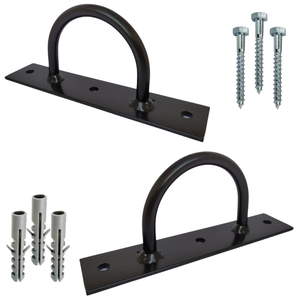 2 Kit Suporte Corda Lira Trx Argola Olimpica Resistente Rope Com Parafuso