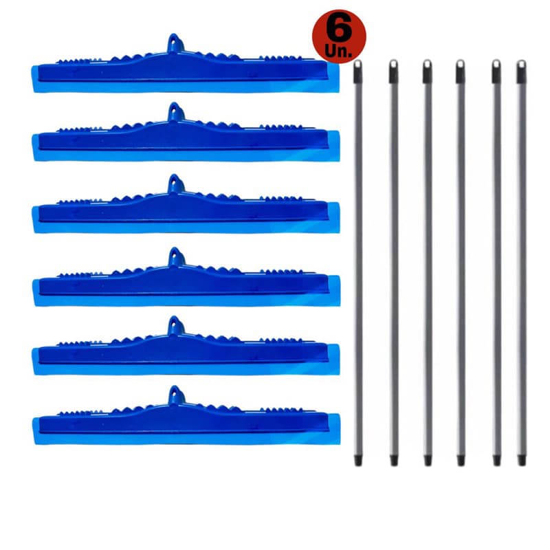 kit 6 rodos puxa e seca de 60cm com cabo direto da fabrica