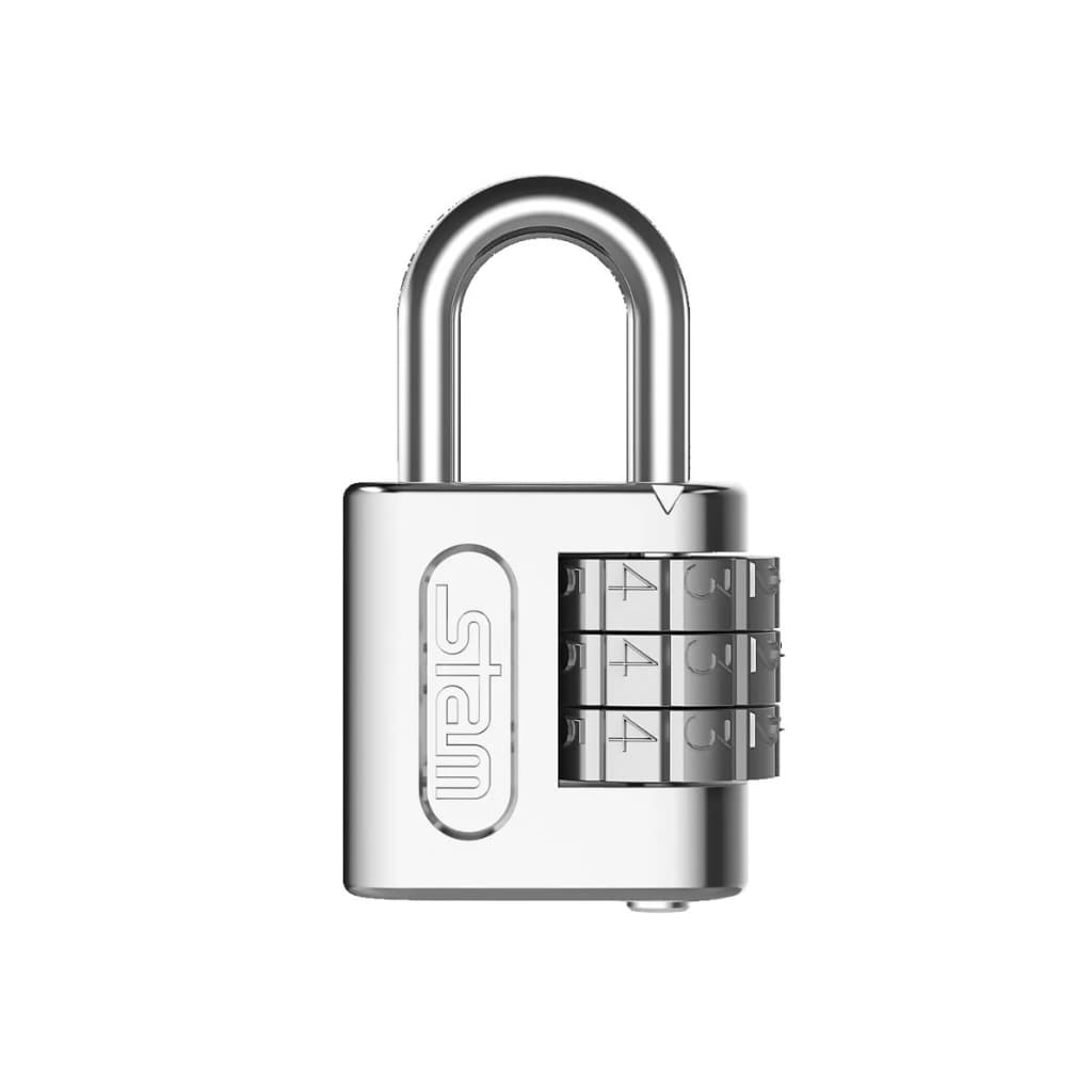 Cadeado Mesma Senha Stam 25mm  Zamac Cromado Armário Mochila